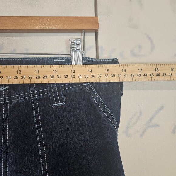 Vintage Jordache Women's Cargo Jeans Size 11/12 Dark Wash 100% Cotton Y2K - Picture 5 of 7